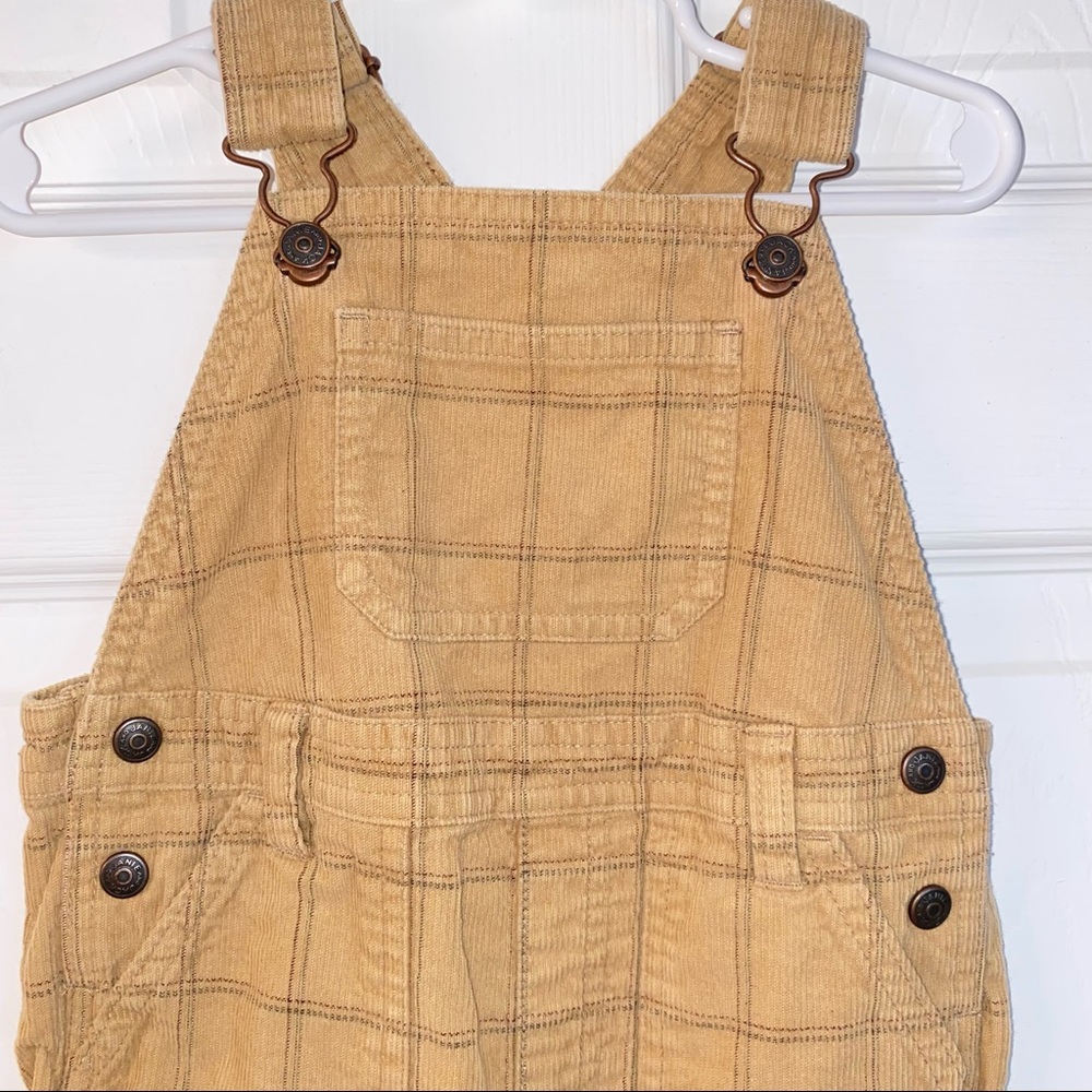 Janie & Jack | Tan Plaid Overalls - Picture 5 of 8